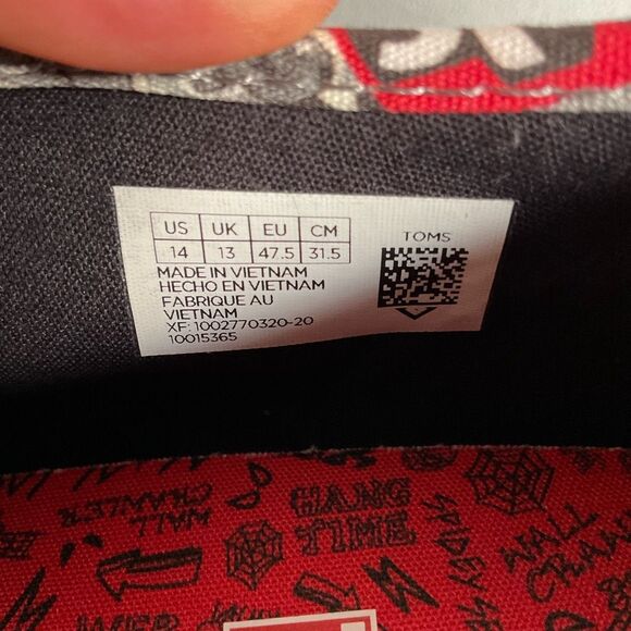 Toms X Marvel Comics Spiderman Shoes SNEAKERS Mens‎ Size 14 Carlo Ortholite main image 9